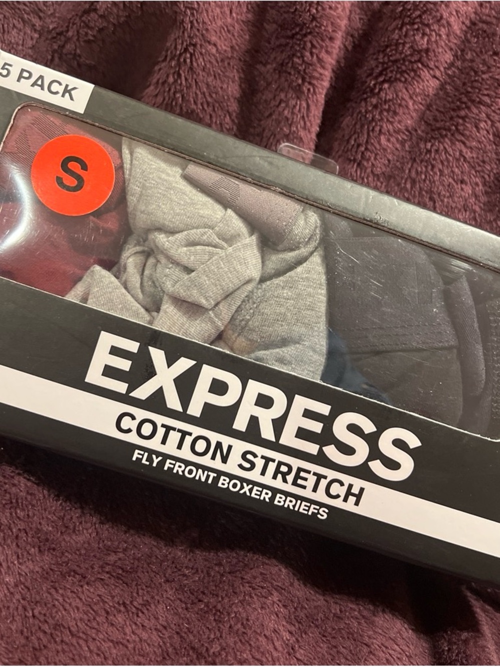 Express Cotton Stretch Fly Front Boxer Briefs - 5 pack - Small  SEE desc re cond